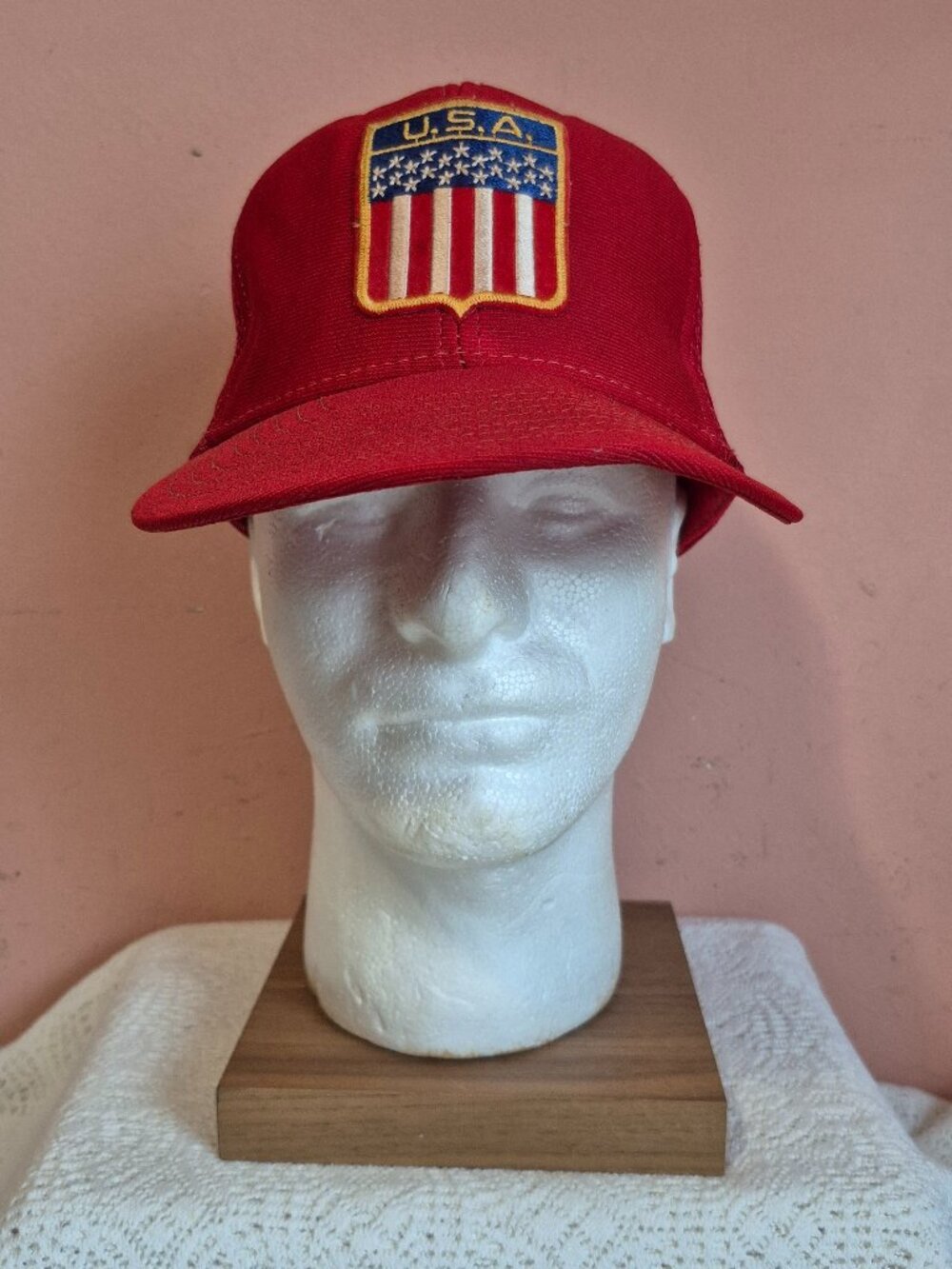 VINTAGE Patriotic United States of America American Flag Snapback Hat Made in US